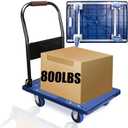 Push Cart Dolly, Moving Platform Hand Truck with 360 Degree Swivel Silent Wheel, Foldable for Easy Storage Suitable with 800lb Weight Capacity, Blue