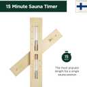 Northwood Sauna - Sauna Sand Timer - Handmade from Finnish Pine Wood - Wall-Mounted Rotating 15-Minute Hourglass with White Sand