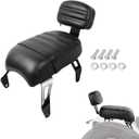AUFER Detachable Motorcycle Passenger Seat Backrest With Back Rest Cushion Pad Compatible With For 2018-2024 Indian Scout Bobber Rogue Twenty Sixty ABS Replacement For Part Number 2882853-VBA