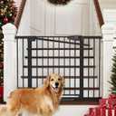 Cumbor 29.7-46" Baby Gate for Stairs, Toddler Safety Essentials for The House, Auto Close Dog Gate for Doorways, Mom's Choice Awards Winner-Easy Install Pressure Mounted Pet Gates for Dogs, Black