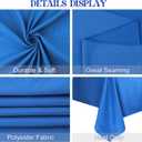 4 Pack Rectangle Tablecloth 60x102 Inch Washable Polyester Table Cover for Wedding Dining Table Buffet Parties Banquet Decoration（Blue）