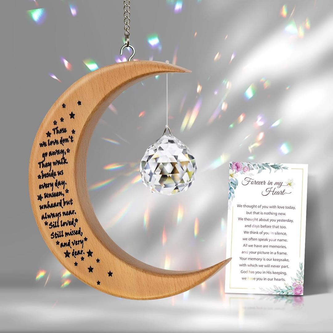 HN HAIINAA Memorial Gifts for Loss of Loved One, Unique Sympathy Gift Idea Crystal Ball Suncatcher, Crystal Ornament Rainbow Maker Bereavement Grief Gift for Loss of Mom Dad Husband Son Daughter