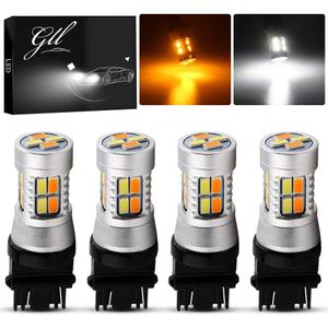 Grandview 3157 Amber/White Switchback Turn Signal LED Light Bulbs 12V LED Replacement Light 3457 3155 4057 4057 3047 3057-2pcs