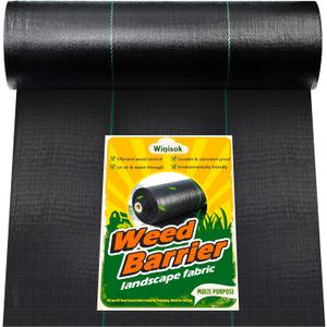 Garden Weed Barrier Landscape Fabric 5FT x 100FT, Premium Weed Control Garden Cloth, Durable Woven Geotextile Fabric, Mulch Breathable Ground Cover for Landscaping Weed Blocker Garden Bed