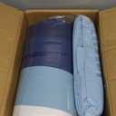 Amazon Basics 5-Piece Lightweight Microfiber Comforter Bedding Set with Sheet, Twin XL, Blue Stripe, Bed-in-a-Bag