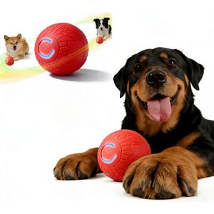 TEYYVN Interactive Dog Ball, Moving Dog Ball for Aggressive chewers,Self-Bouncing Vibrating & Auto-Rolling, Auto Stop Touch Start Jumping Ball Toy for Medium/Large Dogs (Orange)