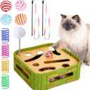 15 Pcs Cat Scratch Puzzle Box, Cat Nail File Enrichment Toy Intelligence Treat Puzzle Feeder Box for Indoor Kitten