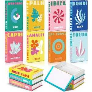 8 Pcs Preppy Room Decor Foldable Fake Decorative Books Set Aesthetic Travel Resort Theme Coffee Table Books Decoration for Home Office Tabletops Bookshelf Decor Faux Stuff Things