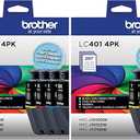 Brother Genuine LC4014PKS Standard Yield 4Pack Ink Cartridges – Includes 1 Cartridge Each of Black, Cyan, Magenta and Yellow