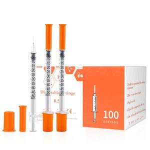U-100 1/2ml 31ga Disposable Syringe and 31G x 6 mm (1/4) Needle, Lab Dispensing Supplies, 100Pack
