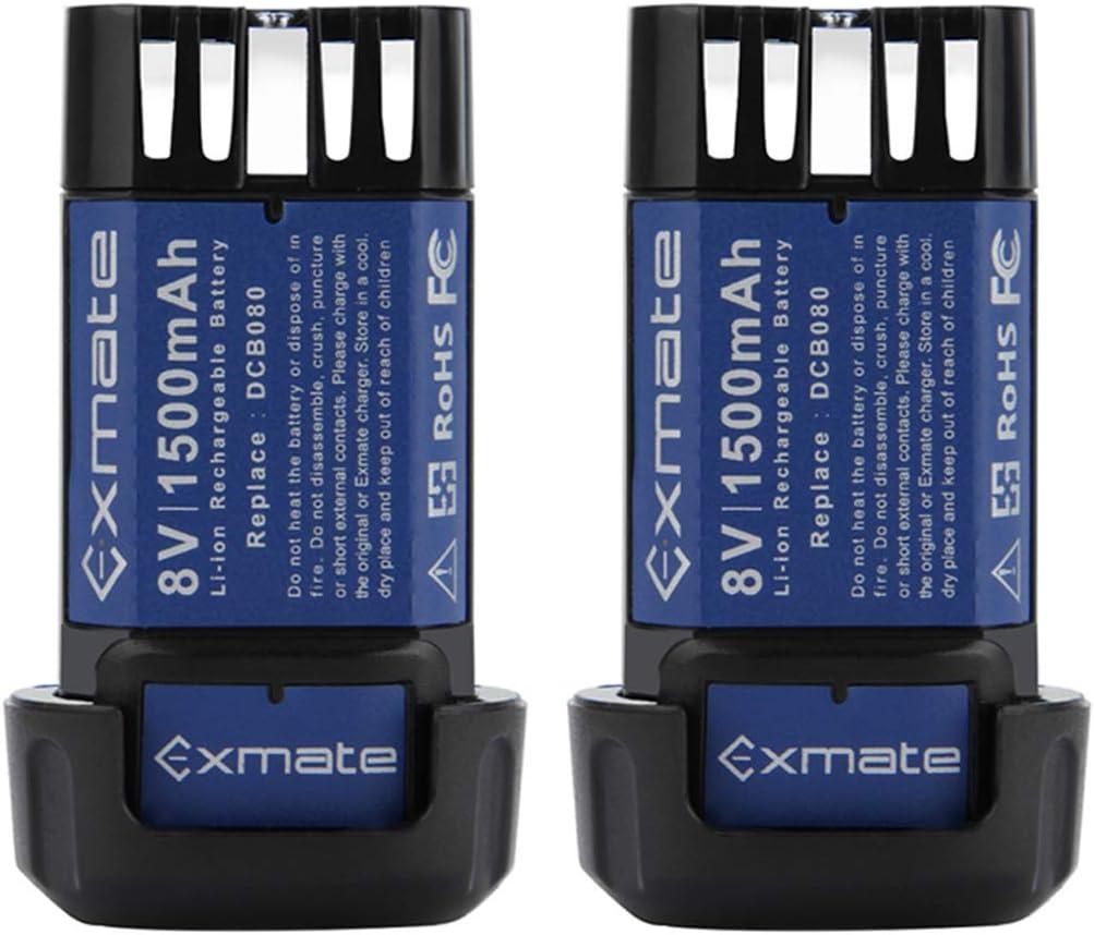 2Pack 1500mAh 8V Max Battery Compatible with Dewalt DCB080 DCF680N1 DCF682 DCB095 DW4390 DCF680N2 DCF680G2 DCL023 DCF680