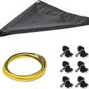 Ceiling Roof Leak Diverter Tarp, Heavy Duty Tarp Waterproof for Roof Drip & Rain Collection with Drain Hose, Water Leak Diverter for Ceiling Areas & Overhead Structures,5x5 ft