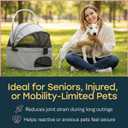 4 Wheel Foldable Pet Stroller - Lightweight Dogs and Cats Stroller Upto 50lbs with Mesh Canopy, Storage Basket and Cup Holder, Durable for Walks and Outings (Medium)