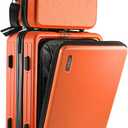 22 Inch Carry On Luggage 22x14x9 Airline Approved, Carry On Suitcase with Wheels, Hard-shell Carry-on Luggage, Durable Luggage Carry-On, Orange Small Suitcase with Cosmetic CaseBag