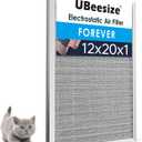 UBeesize 12x20x1 Air Filter HVAC AC Furnace Filter,MERV 8,Reusable Washable, Lasts a Lifetime,Permanent Air Filter,Breathe Fresher,Home And Office(Actual Size:11.69x19.8x0.8Inch)