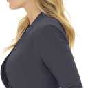 Rekucci Women's Chic Soft Knit Stretch Bolero Shrug with Ruched Sleeves (Gray, L)