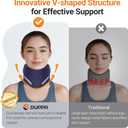 Ergonomic Neck Brace for Neck Pain and Support, Throat-friendly V-shape Cervical Collar with Dual Memory Foam for Comfort and Cervical Spine Pressure Relief, Vertebrae Stability (14.0" - 16.1")