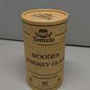 Charred Wooden Bourbon Drinking Glass Set of 2,11oz Handcrafted Premium Acacia Whiskey Tumbler,4 Stones & 2 Ice Ball Molds, Charred Old Fashioned Glass, Unique Bourbon Gifts for Men (2 Pack Charred)