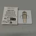 Am128GB USB Flash Drive, Thumb Drive Memory Stick with USB C and USB A Dual Ports, Champagne Silver