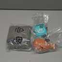 Amazon Basics Dog Bath Brush with Shampoo Dispenser and Fast Dry Towel, Blue and Orange, 3-Pack