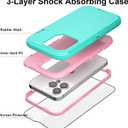 for iPhone 14 Pro Max Case 6.7" with 2 Screen Protector, Full Body Heavy Duty Military Grade Cover, Shockproof/Drop Proof Protection Phone Case (Mint Pink)