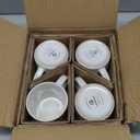 Famiware Coffee Mug Set for 4, Star 12 oz Catering Mugs Cup Set with Handle for Coffee, Tea, Cocoa, Milk - Ceramic Stoneware Drinkware Set, Matte White