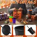 Skylety 16 Pcs Plastic Cups with Lids and Straws 16 oz Plastic Cups Coffee Reusable Tumbler Water Bottle Holiday Christmas Party Supplies Gifts for Drinking Coffee Cocoa(Halloween Color)