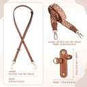 Leather Adjustable Shoulder Purse Strap Kit Replacement with Wide Belt Canvas Handbag Crossbody Strap for Longchomp Mini BagBrown Gold