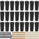 TURSTIN 24 Pieces 8" Plastic Furniture Legs Replacement Couch Legs Square Tapered Sofa Leg Mid-Century Modern Furniture Feet for Armchairs Couch Bed Coffee Table Dresser