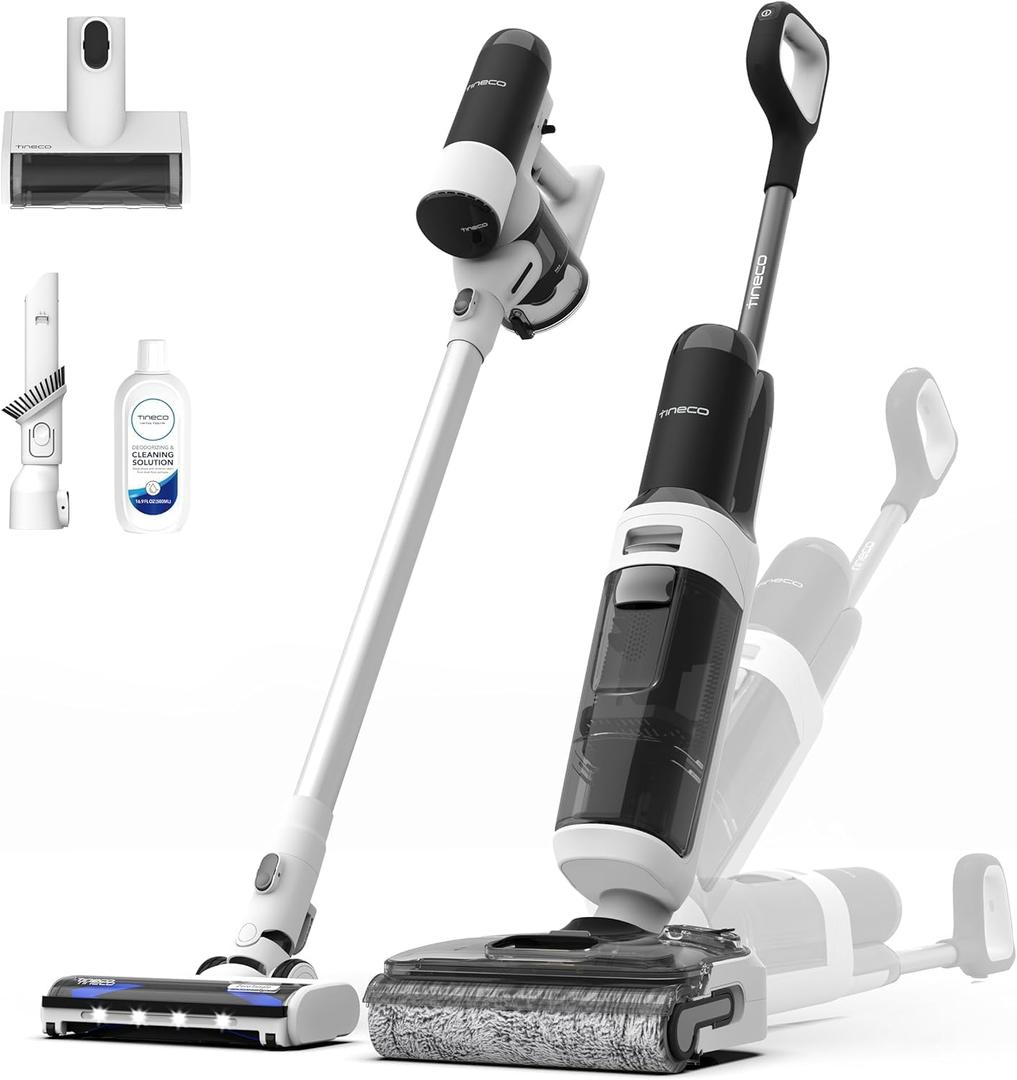 Tineco Floor ONE Switch S6 Stretch Wet Dry Vacuum Cleaner, Multi-Function, 180 Lay-Flat, Anti-Tangle Design, Self-Cleaning, 65Min Runtime, Dual-Edge Cleaning, Whole-House Cleaning Floor Cleaner