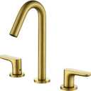 Evangeline 8 Inch Widespread Bathroom Sink Faucet 3 Hole Vanity Basin Mixer Tap Brushed Gold Deck Mount Lavatory Basin Faucet