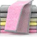 ZIRLZIM New Upgrade Multipurpose Non Scratch Wire Dishcloth, Soft Wire Dishwashing Rag Safe for Non-Stick Cookware, Scrubs & Cleans for Dishes, Sinks, Counters, Easy Rinsing (20Pcs)