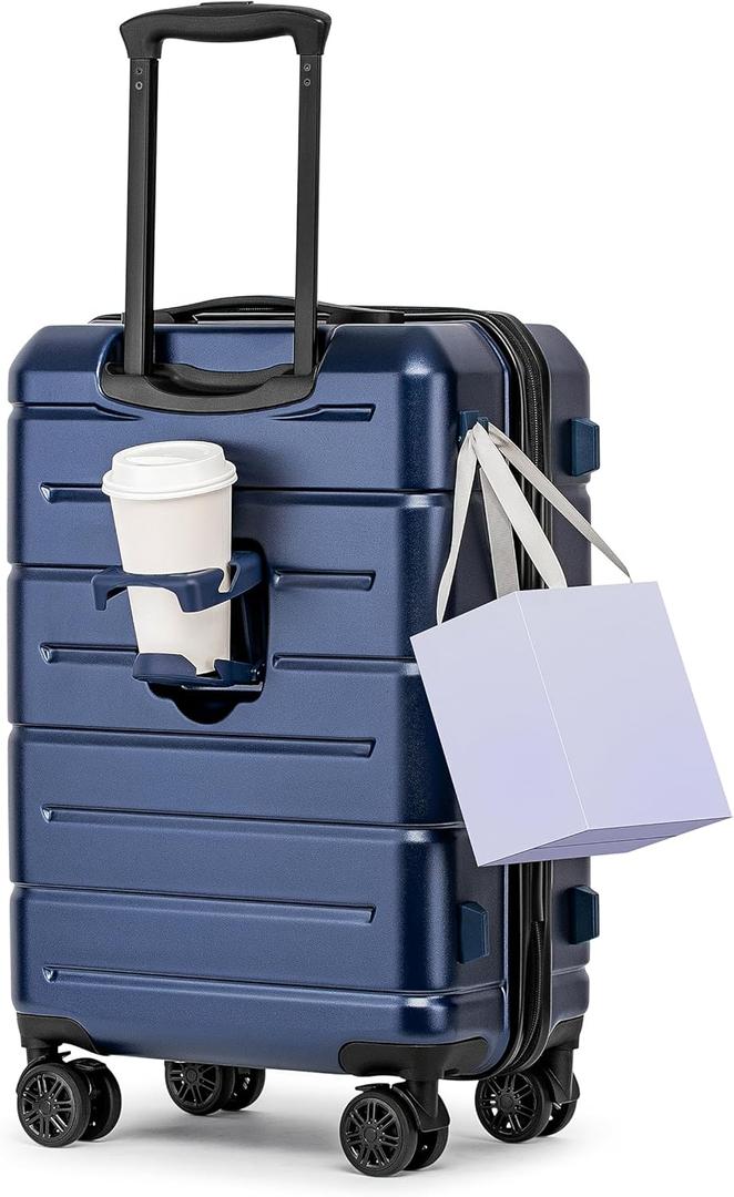 KYME Carry On Luggage With Wheels,Small Suitcase with TSA Lock,20" Navy, Carry-On 20-Inch（non-expandable）