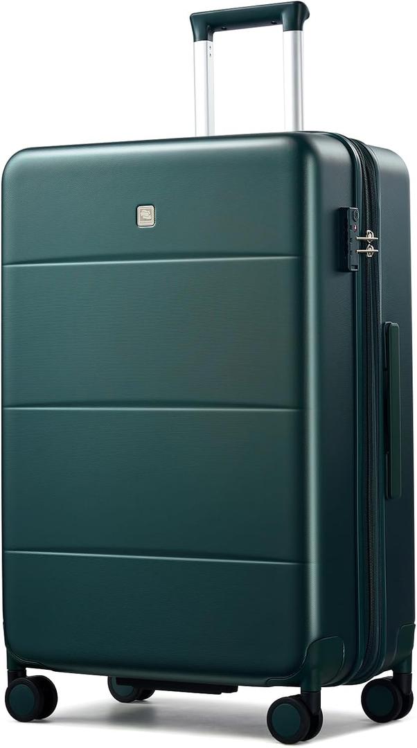 Hanke Expandable 26 Inch Luggage with Spinner Wheels, Hardside Large Suitcase, All-PC Hard Shell Travel Luggage, TSA Lock, Lightweight Durable Checked-Medium (Blackish Green, 93L)
