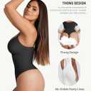 FeelinGirl Shapewear Bodysuit for Women Tummy Control Waist Bodysuit Thong Shapewear Body Shaper Going Out (Black, M)