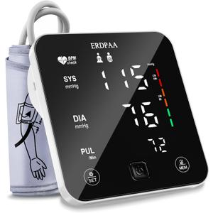 Blood Pressure Monitor, Smart Upper Arm Blood Pressure Monitor for Home Use with XL Pressure Bracelet, Digital Blood Pressure Monitor, Automatic Electric Blood Pressure Monitor with Gr Cuff