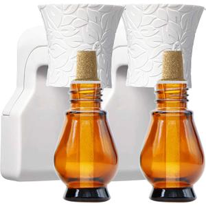 Blank Plug in Air Freshener Polarized Wall Plug Oil Diffuser for DIY Characteristic Home Scent from Natural Essential Oil, EO+Water, Fragrance Refill (2-Set White)