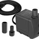 Submersible Pump 150GPH (550 L/H 9.5W) Ultra Quiet with Over Heating Protection 4ft High Lift for Fountains, Hydroponics, Ponds, Aquariums & More