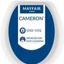 Mayfair Cameron White Toilet Seat, Heavy Duty Wood, Easy Clean, Made in USA, Round