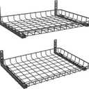 TORACK 2-Pack 12x18 inch Wall-Mounted Shelves, Garage Wall Shelf
for Closet & Laundry Room, Heavy-Duty, Wall Floating Shelves, Hold up to 60 lbs, Black