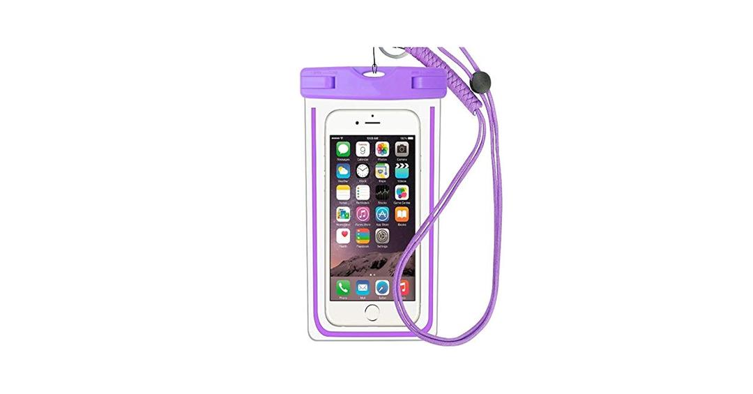 2pcs Glow-in-The-Dark airbag Mobile Phone Dry Bag with Touch Screen Diving Adaptation to iPhone16.15.14.13 Series (Luminous - Purple)