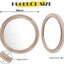 sawsile Round Wood Mirror,28 inch Circle Rustic Farmhouse Natural Wooden Frame Boho Beads Wall Mirror for Bathroom,Living Room,Bedroom or Entryway