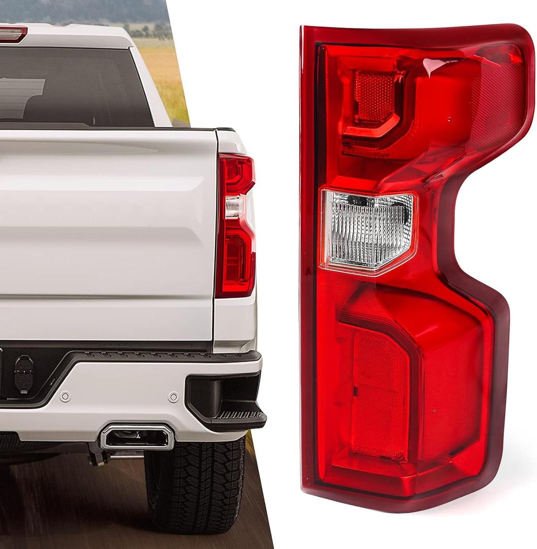 Huray Right Tail Light For Chevy Silverado 2019 2020 2021 2022 2023 [Only for LED Model] Rear Brake Lamp Assembly Passenger Side