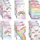 Chinco 24 Pcs Rainbow Party Favors Mini Rainbow Pad Paper Notebook Party Favors Rain Bow Notepad Small Spiral Pocket Notepads Bulk 2.4 x 3.9 Inch Bound Memo Little Notebooks Birthday Office Supplies