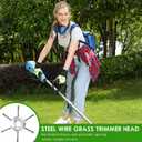 Universal Steel Wire Trimmer Head for Gas Weed Eater,7 Inch Heavy-Duty Brush Cutter Replacement Compatible with Stihl FS55, Husqvarna 128LD, Echo SRM225, and Other Models(7"+6 Blades) (2)