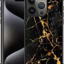 CARLOCA Compatible with iPhone 16 Pro Case,Black Gold Marble 1 for Men Woman,Anti-Scratch Soft TPU Shockproof Unique Protective Cover Pattern Design