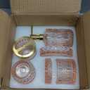 Pink Bathroom Accessories Set, 5Pack Clear Glass Bathroom Accessories, Includes Lotion Soap Dispenser, Toothbrush Holder, Qtip Holder and Soap Dish, Vintage Bathroom Decor
