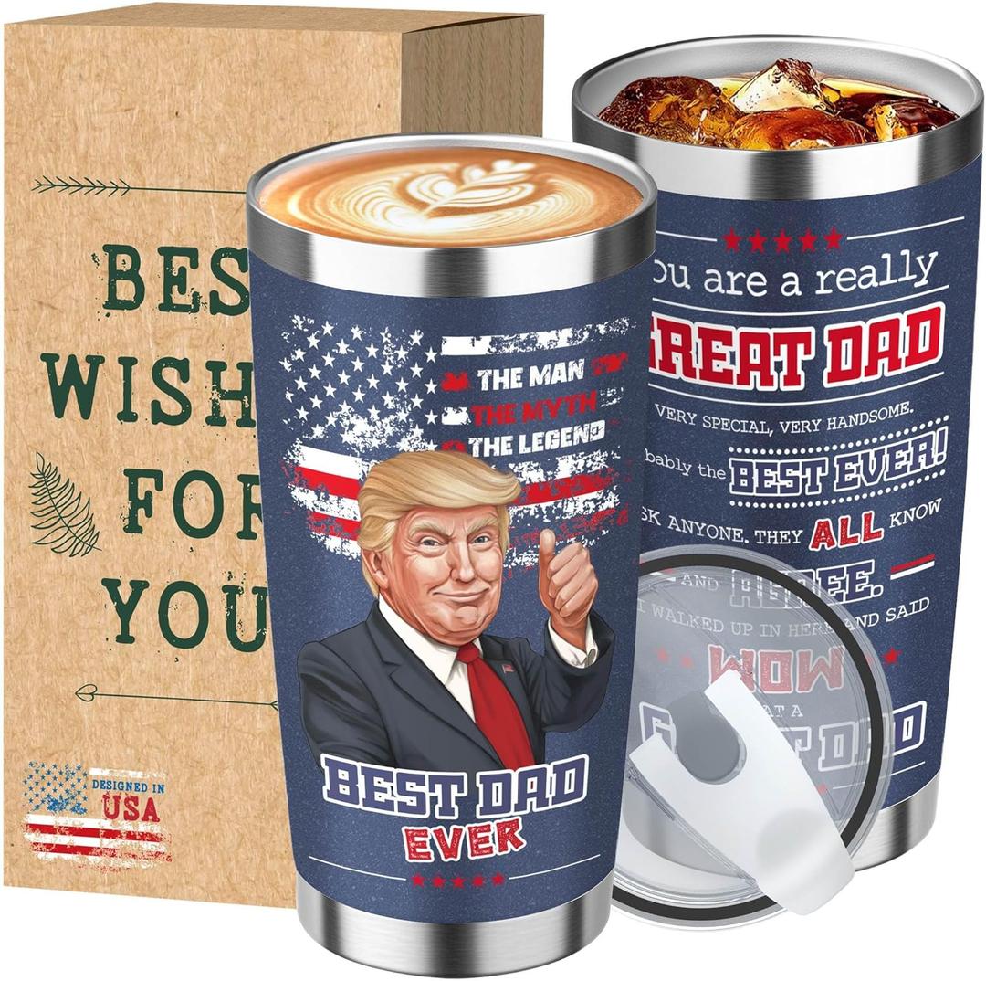 Valentines Day Gifts for Dad - 20 oz Stainless Steel Tumbler, Valentines Day Gifts for Dad from Daughter Son and Wife, Funny Father Valentine's Day Gift, Cool Valentine's Tumbler, Coffee Cup (Navy Blue Dad)