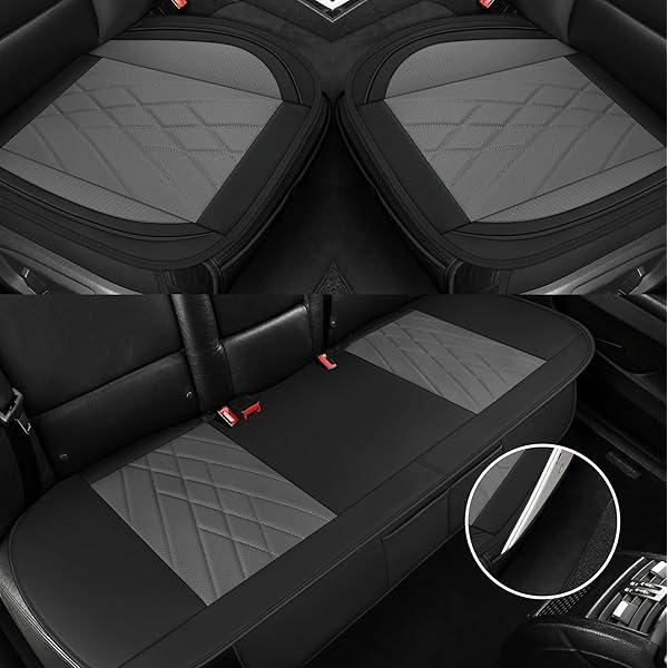 Tapha Microfiber Leather Car Seat Cover Full Set, Include Back Car Seats Protector, Premium Interior Covers, Red and Black