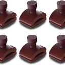 Impresa Pack of 6 Wood Quilt Wall Hanger Clips - Mahogany, Wood Extra-Wide Grip Clips for Hanging Quilts on Wall - Heavy-Duty Textile Art Holder Design - Mahogany Finish Mounts for Photo Display